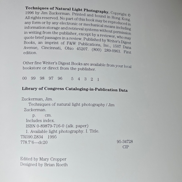 First Edition Softcover “Techniques Of Natural Light Photography” Jim Zuckerman - Picture 10 of 12